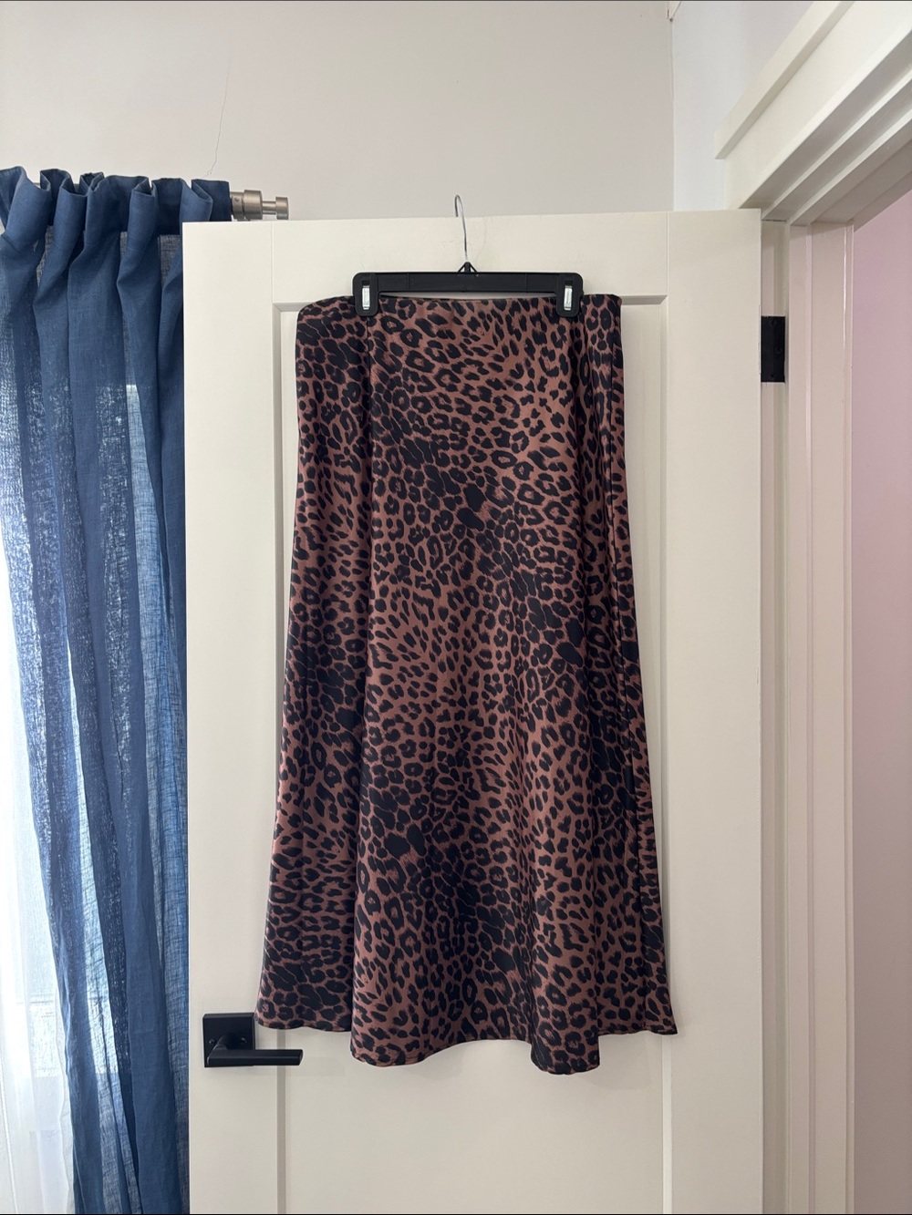 Leopard Print A-Line Skirt in Brown and Black